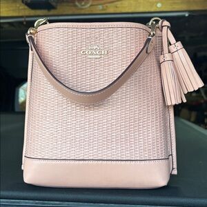 Coach Blush Pink Mollie Bucket Bag with Tassels